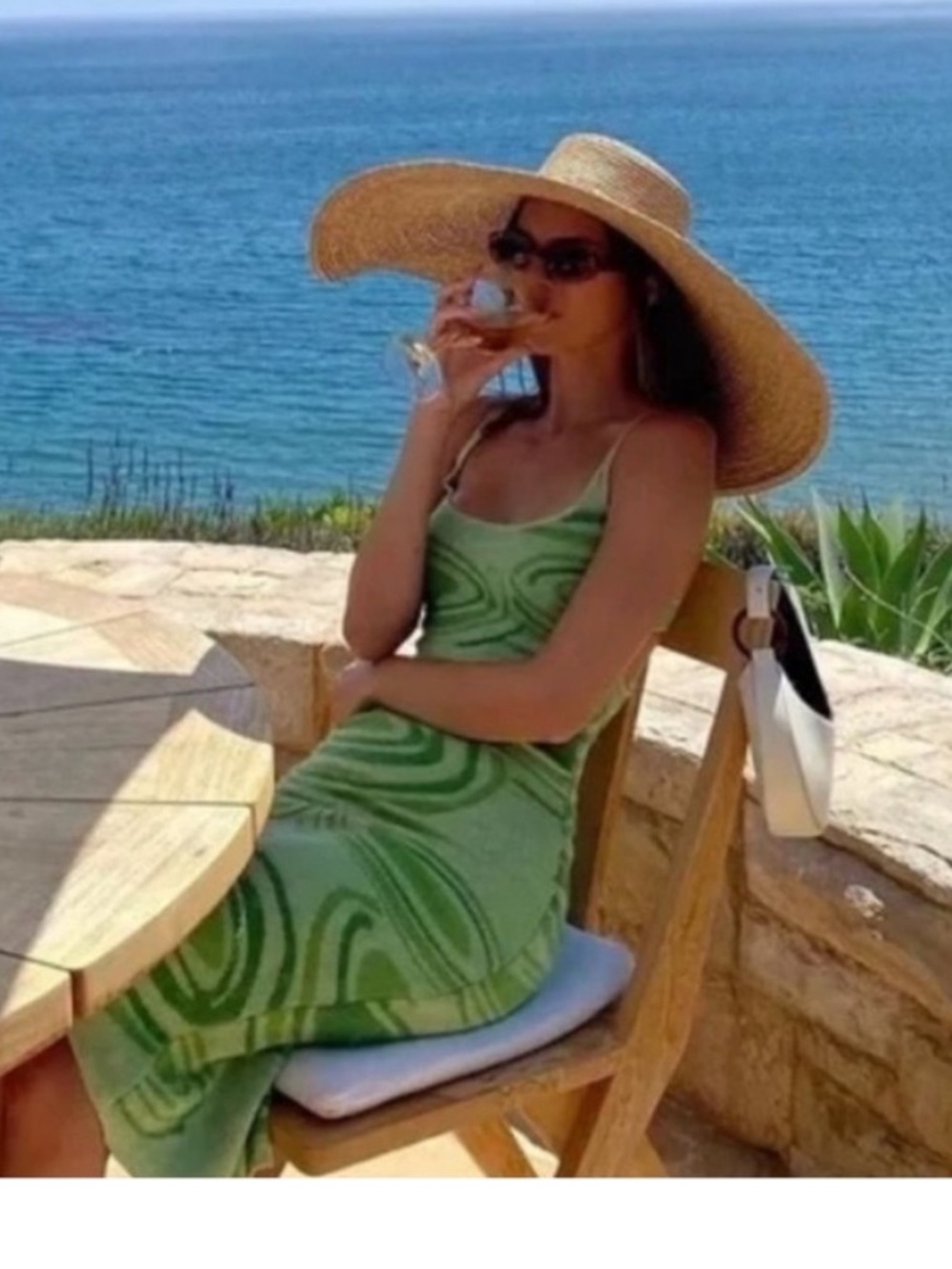 House of Sunny Hockney Dress Lime Green Swirl size 8
